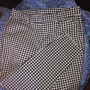 Ankle length gingham pants